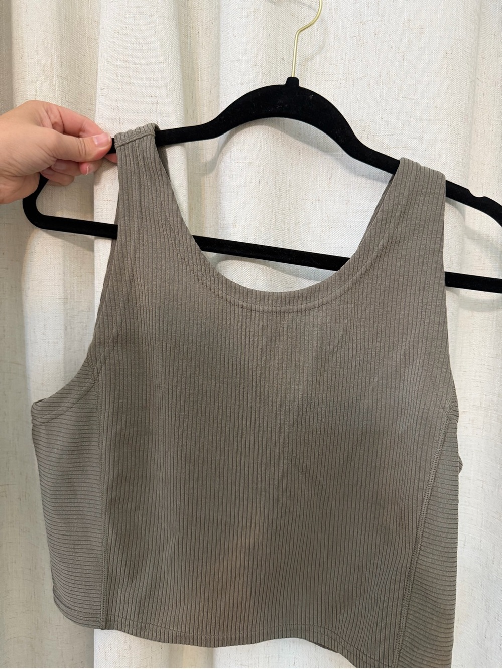 lululemon athletica Ribbed Tank Crop Top - Taupe